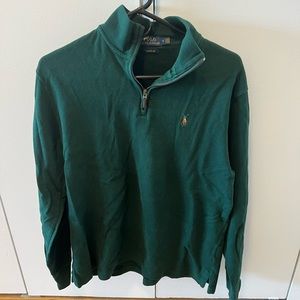 Mens polo Ralph Lauren quarter zip green medium. Stretchy and comfy